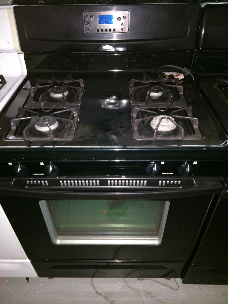 Black gas stove
